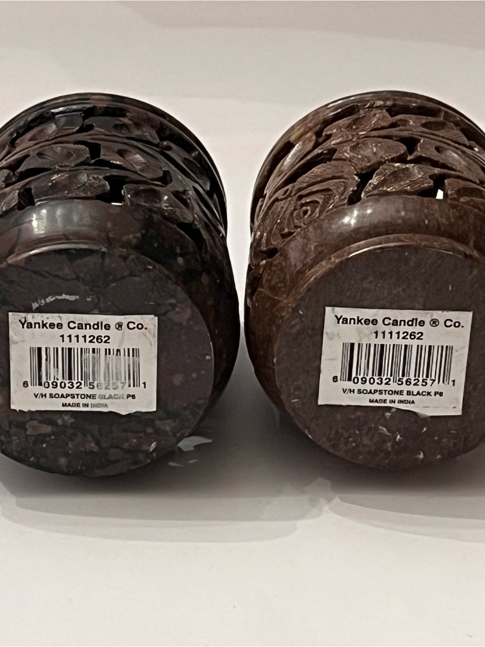 Yankee Candle Votive Candle Holders Carved Soapstone Set of 2 - Picture 4 of 8